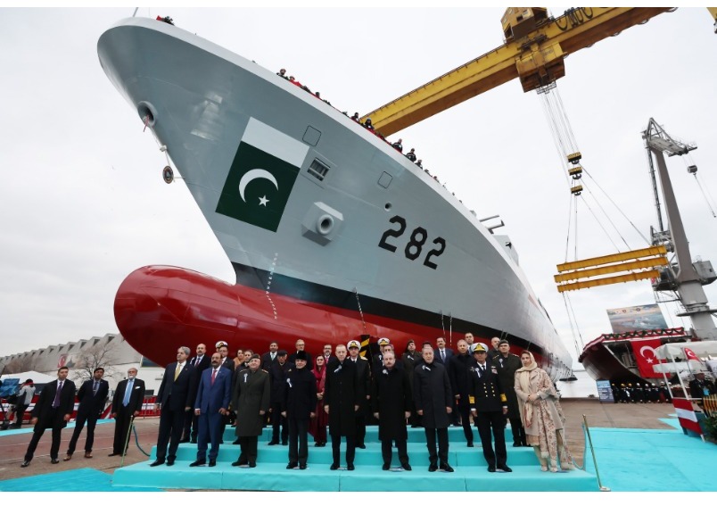 Prime Minister Shehbaz Sharif and President of Türkiye participate in the launching of the MILGEM Class Corvette for Pakistan Navy, 25th November 2022.