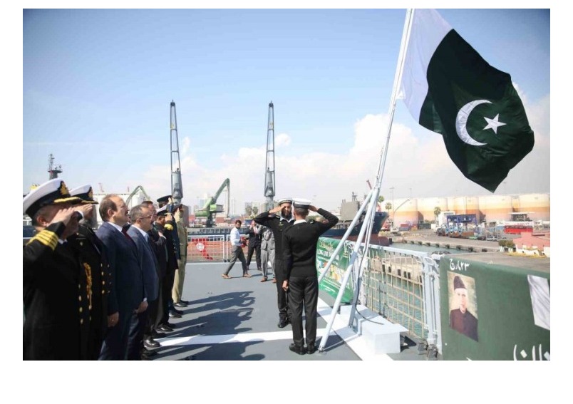 NATIONAL DAY OF PAKISTAN COMMEMORATED ON NAVAL SHIP MOAWIN WHICH ARRIVED WITH EARTHQUAKE RELIEF ASSISTANCE SUPPLIES FROM PAKISTAN TO MERSIN PORT