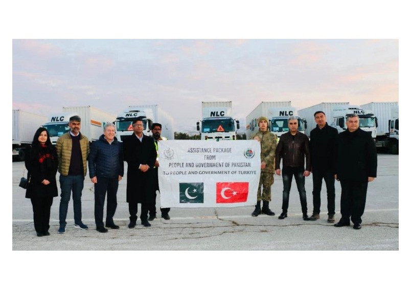 NLC TRUCK CONVOY CARRYING EARTHQUAKE RELIEF ASSISTANCE GOODS REACHES MALATYA FROM PAKISTAN